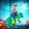 dino niño verde Disfraz Inflable Dinosaurio Niño